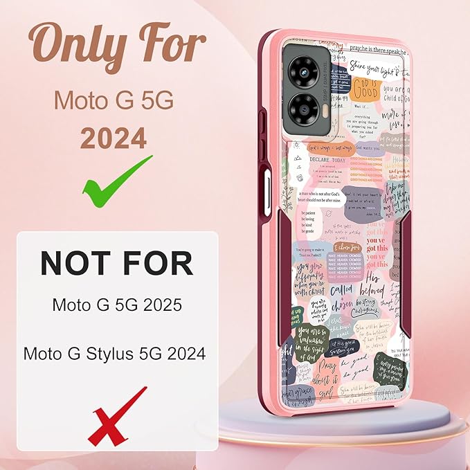 for Moto G 5G 2024 Case - Compatible with MagSafe Women Girls Cute Magnetic Protective Phone Cover Girly Kawaii Unique Pretty Heavy Duty Shockproof Design for Motorola Moto G 5G 2024 Cases