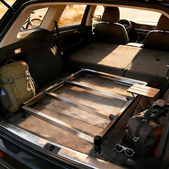 Car Camping Bed Platform for Traveling, Universal Adjustable Car Sleeping Platform, Car Trunk Mattress Extension Kit for Most SUV Hatchback，Retractable Scalable Rack Fits 2021-2025 Ford Bronco 4-Door