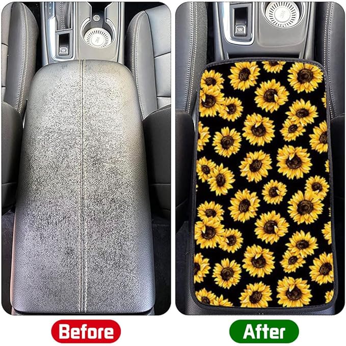 BAOZOON 2 Pcs Sublimation Auto Center Console Armrest Cover Blanks Car Center Console Cushion Pad Seat Box Cover Protector Neoprene Car Armrest Pad for Car Seat Handrail Box