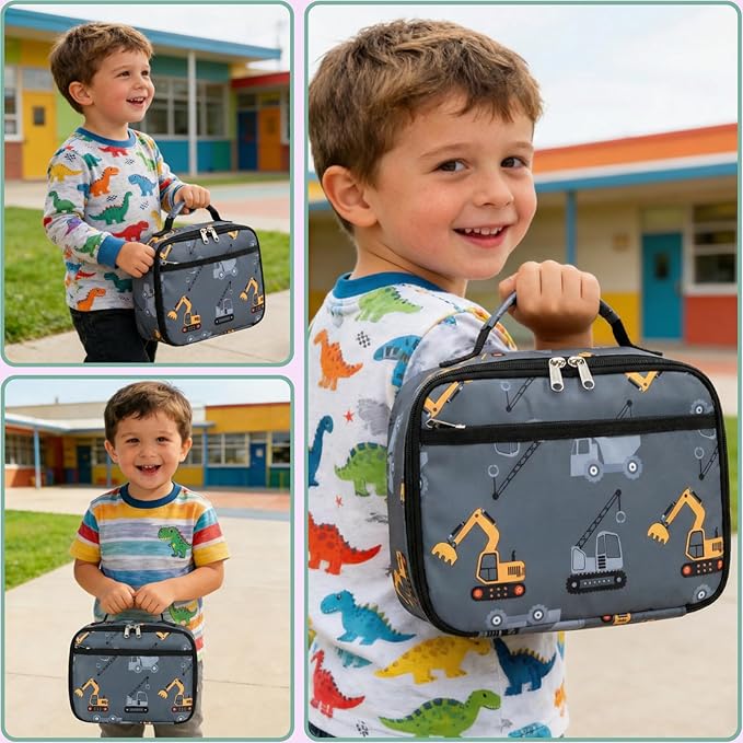 CAMTOP Lunch Box Kids Boys Insulated Lunch Cooler Bag Reusable Lunch Tote Kit for School Travel