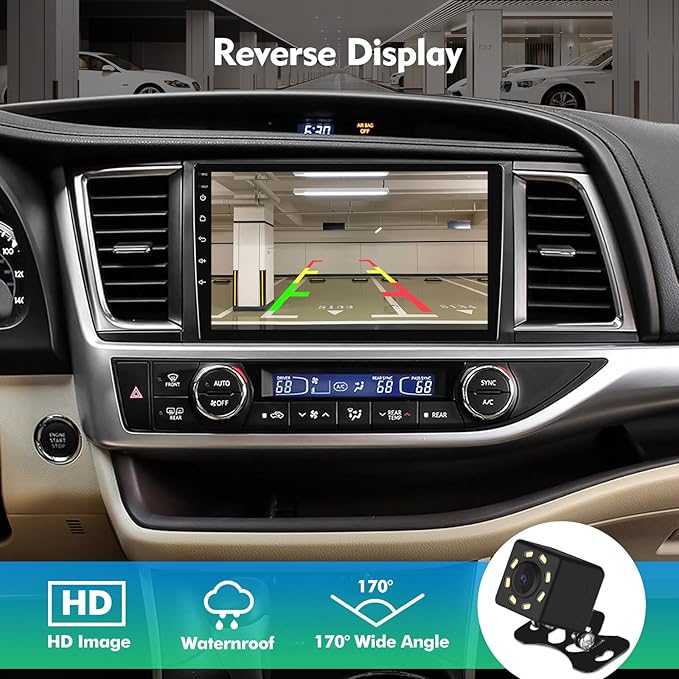 10.1 Inch IPS Touchscreen Android 13 Car Stereo for Toyota Highlander 2014-2019 with Wireless CarPlay & Android Auto 2+32GB Car Radio, Support GPS, WiFi 6, Bluetooth,5.4, FM, Backup Camera, SWC, USB