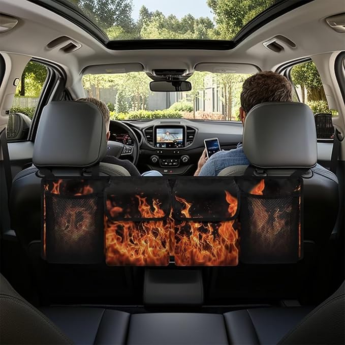 Black Fire Auto Car Trunk Organizer - Collapsible, Multi-Pocket Automotive SUV Car Organizer for Storage w/Adjustable Straps - Truck & Car Accessories for Women and Men