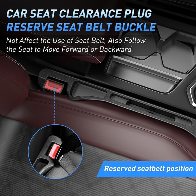 Car Seat Gap Filler 2Pack, Inserts Between Seats Console with Organizer Storage Upgraded Phone Holder Car Side Seat Gap Fillers Cars Front Seats Fill Plug Car Essentials for Vehicle SUV Truck (Black)