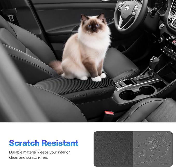 Autorder Center Console Cover for Nissan Sentra 2020 2021 2022 2023 2024 2025 Accessories Carbon Fiber Armrest Cover Anti-Scratch Middle Console Pad Leather Armrest Protector