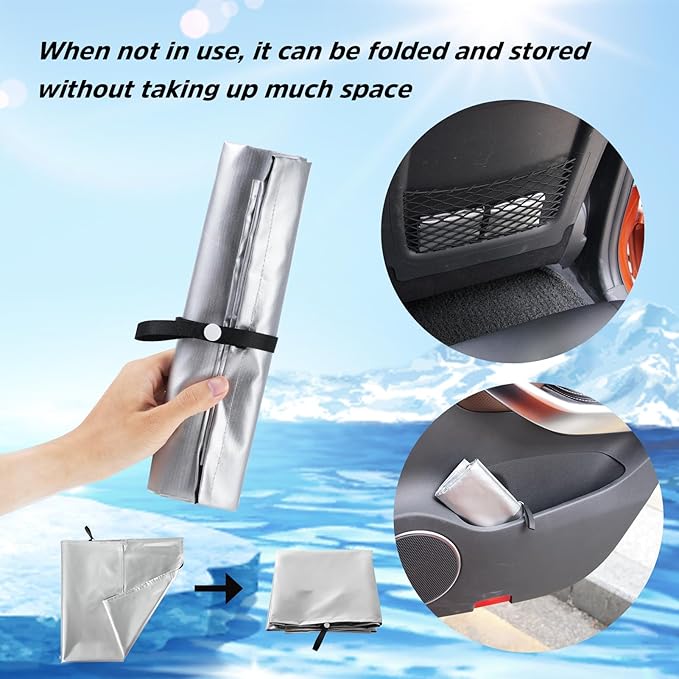 Baby Car Seat Sun Shade Cover with Free Storage Bag Included | Infant Car Seat Heat Protector | UV Protection Cooler Cover | Keeps Toddler Seat Cool in Baby Car | Travel Accessories Silver