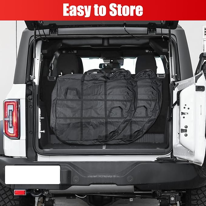 Front Door Storage Bag 2Pcs Compatible with Ford Bronco 2024 2023 2022 2021, Fit Bronco Accessories 4-Door,Portable Door Storage Bag