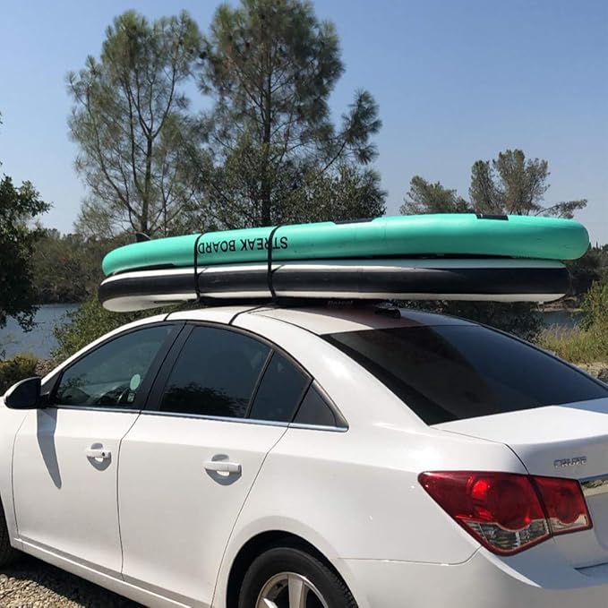 Soft Roof Rack Pads with Single Wrap-Rax Straps and Storage Bag, Universal Car Roof Rack for Surfboard, Kayak, SUP Paddleboard, Canoe, 28" (Pair)