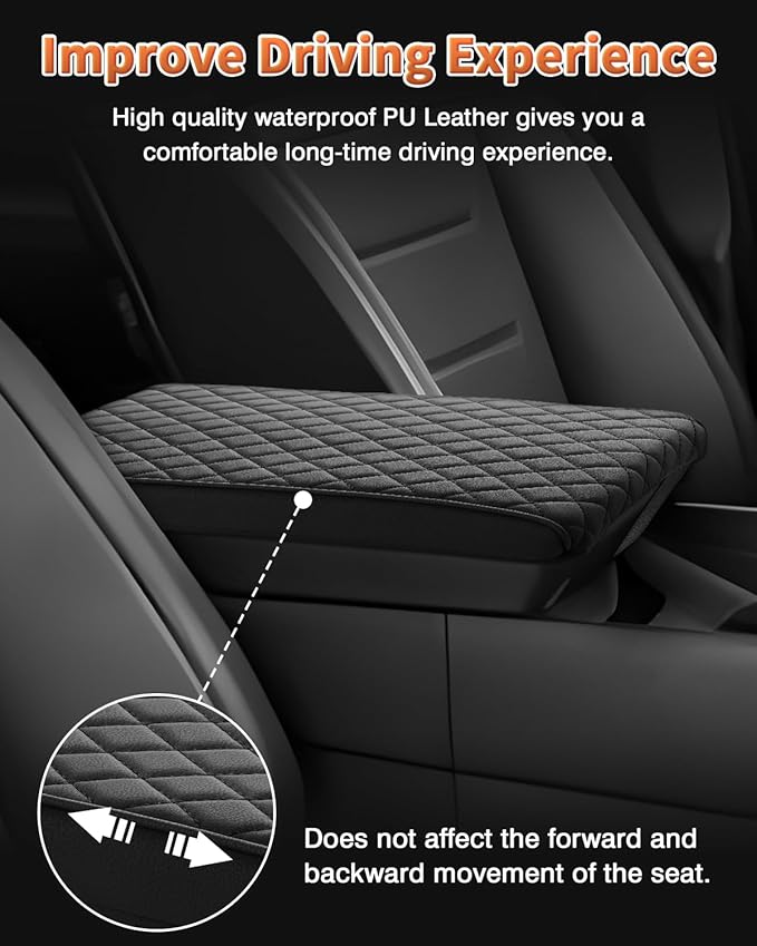 Shademax Custom for 2024 2025 2026 Hyundai Santa Fe Center Console Cover Armrest Cover Santa Fe Hybrid Accessories Arm Rest Cushion Pad Leather Middle Console Cover Armrest Seat Box Protector