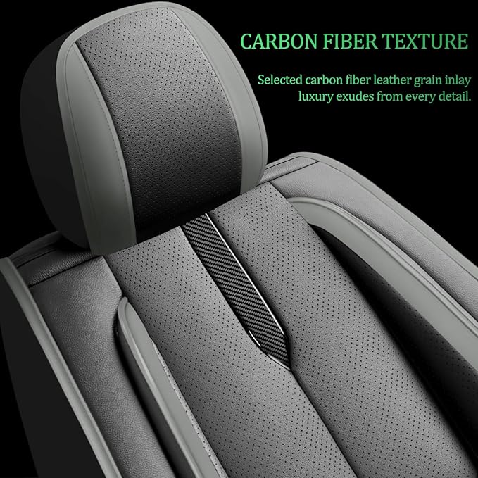 Fit Corolla Car Seat Covers for Toyota Corolla 2000-2024 2025 2026 -Upgraded Premium Waterproof & Breathable Leather,Airbag Compatible,All-Weather Seat Cushion Protector,2 Front/Black-Grey