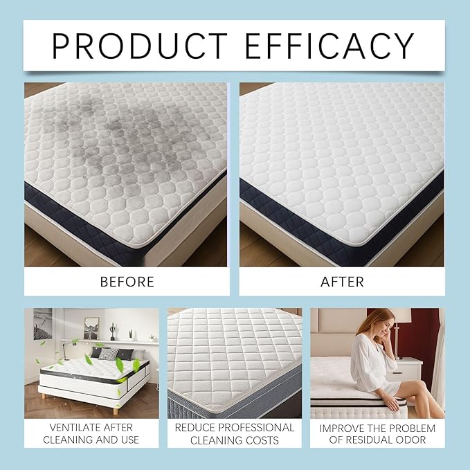 Powerful Mattress Dry Cleaning Foam, Mattress Cleaner and Stain Remover, No-Scrub Fabric Spot Remover for Yellow Stain, Blood, Wine, Coffee & Cosmetics on Mattress, Couch, Clothes, Car Seat& Rugs (3)