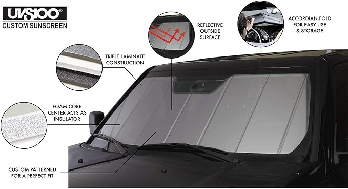 Covercraft UVS100 Custom Sunscreen | UV10926SV | Compatible with Select Ford/Mercury Models, Silver