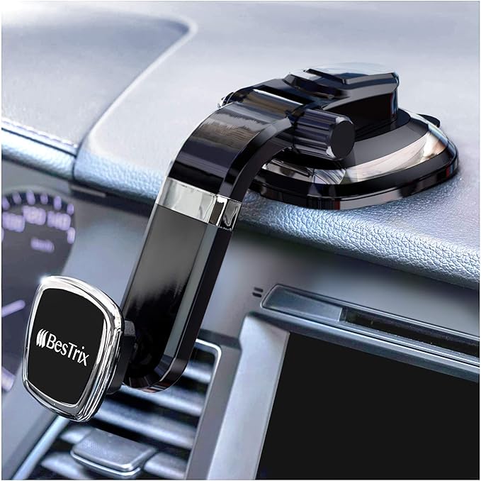 BESTRIX Phone Holder for Car, Magnetic Car Phone Mount | Dashboard Car Phone Holder Compatible with iPhone 15, 14,13,12,11Pro,Xr,XS Pro MAX Galaxy S24 23 22 21 20 Ultra Note S8 S9 S10 & All Smartphone