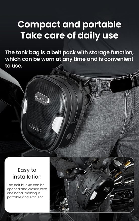 Loboo Motorcycle Tank Bag Expandable Motorcycle Bag, Magnetic Suction Quick Release ，Compatible With CFMOTO 400GT 450SR 450NK 650 GT 700CL-X 800MT 800NK