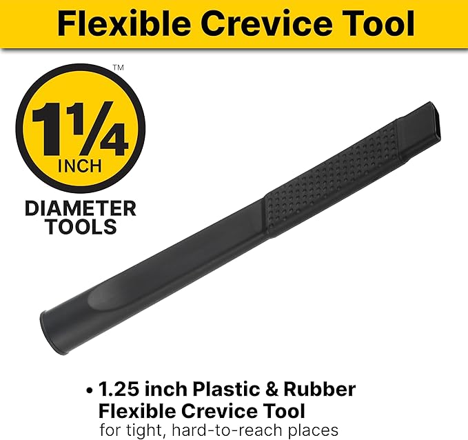 Shop-Vac 9017900 Flexible Crevice Tool, 1.25 Inch Diameter x 12 Inch Length, Accessing Tight Spaces and Corners, (5-Pack)