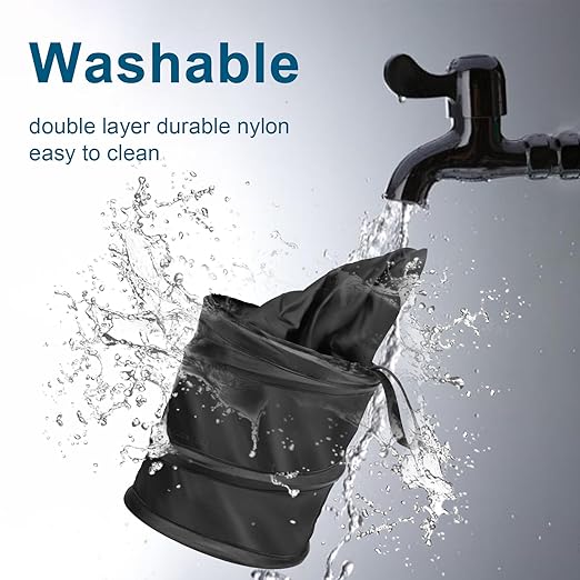 Car Trash Can, 2 Packs Mini Collapsible Pop-up Car Garbage Can, Waterproof Hanging Car Trash Bag with Velcro, Car Trash Bin, Black