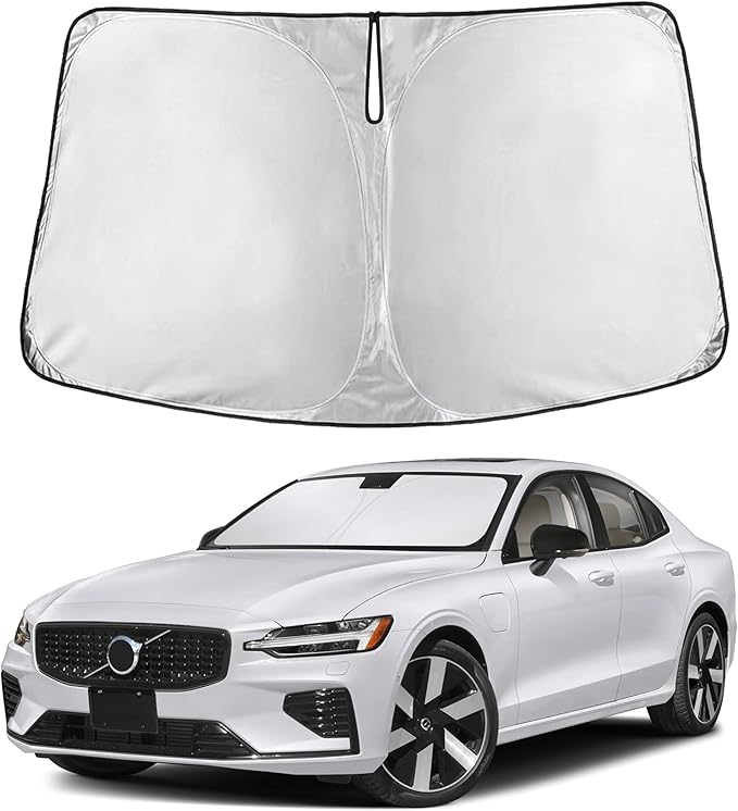 EcoNour Windshield Sunshade Compatible for Volvo S60 2019-2023 2024 2025, Sun Visor for Front Windshield & Window Sun Shade Cover, UV Heat Blocker & Protector, Car Accessories
