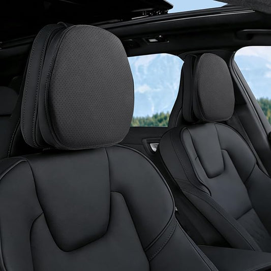 2 Packs Car Headrest Pillow for Volvo XC90 XC60 XC40 S60 S90 EX30 EX90 V60 V90 Interior Accessories, Soft & Breathable Head Support Cushion Car Front Seat Neck Pillow (Black)
