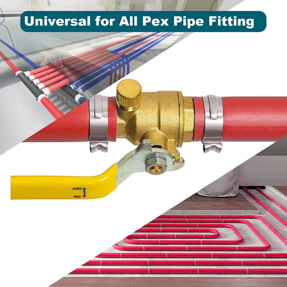 LOKMAN 50 Pack 1 Inch PEX Cinch Clamps, Stainless Steel Cinch Crimp Rings Pinch Clamps for PEX Tubing Pipe Fitting Connections (1 Inch)