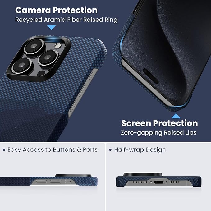 pitaka Case for iPhone 15 Pro Max with MagSafe Car Mount Charger, Over The Horizon