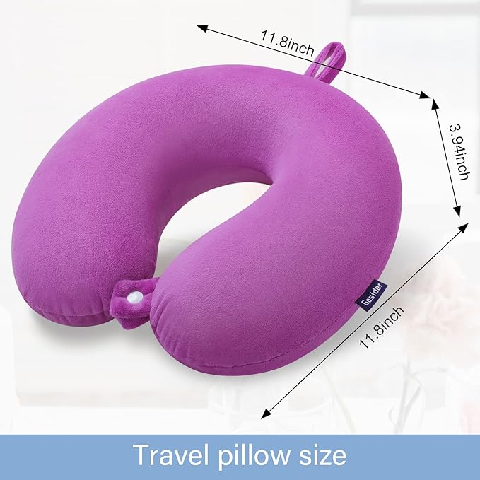 Travel Pillow Comfortable Neck Pillow U Shape Memory Foam Support Neck and Head Portable Travel Neck Pillow Suitable for Airplane, Trains, Self-Driving Cars