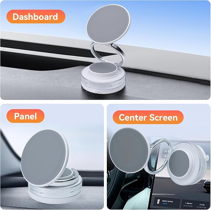 Upgraded 360° Nano Gel Vacuum Magnetic Car Phone Holder Ultra Strong Suction Magnetic Force for MagSafe, iPhone Air 17 16 15 14 13 12 Pro Max , Foldable Retractable Mount for Car/Dashboard/Gym/Mirror
