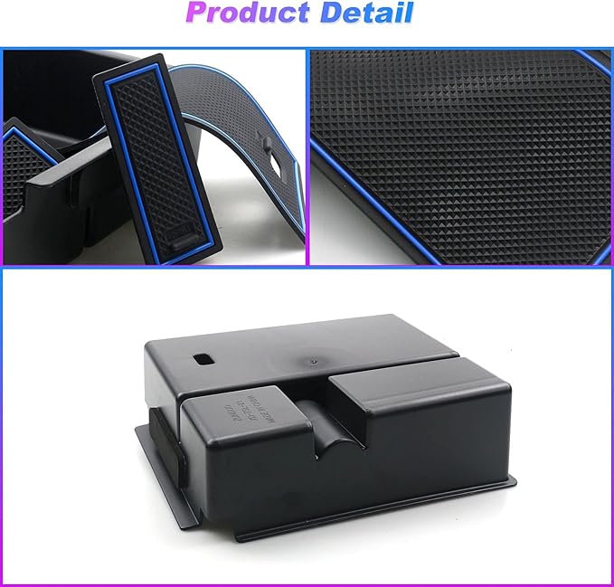SXCY 2023 2024 Tucson Console Organizer Tray For 2022-2024 Hyundai Tucson NX4 Limited / 2023 2024 Santa Cruz Accessories Armrest Console Insert Box 2024 2023 Tucson ABS Secondary Storage (Blue Mats)