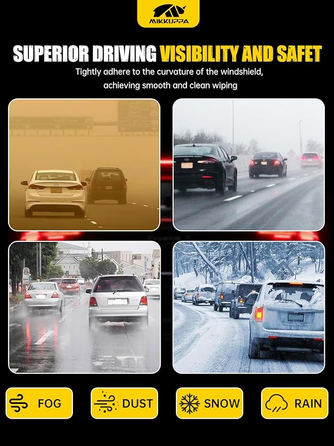 MIKKUPPA 22"+20"+9" Windshield Wipers Blades Replacement for 2021-2024 Ford Bronco Sport, Top Lock Front & Rear All Season Wiper Blades Set(Pack of 3)