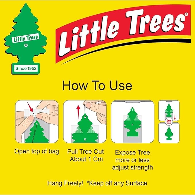 LITTLE TREES Car Air Freshener | Hanging Paper Tree for Home or Car | Cherry Blossom Honey | 12 Pack