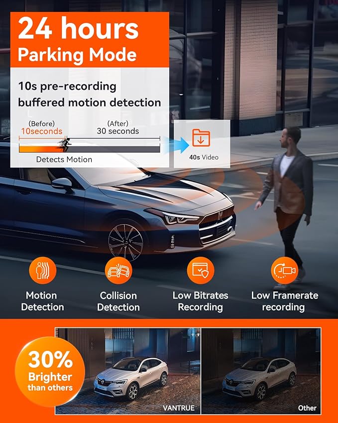 Vantrue N5 4 Channel WiFi 360° All Sides Dash Cam, STARVIS 2, IR Night Vision, 2.7K+1080P*3 Front Rear Inside Dashcam, Voice Control, GPS, 24 Hours Buffered Parking Mode Dash Camera(Renewed)