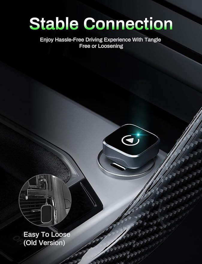 2-in-1 Wireless CarPlay Adapter 2026 Support Apple CarPlay & Android Auto, Mini Bluetooth USB A & USB C Dongle Convert Wired to Wireless Compatible with iPhone & Android