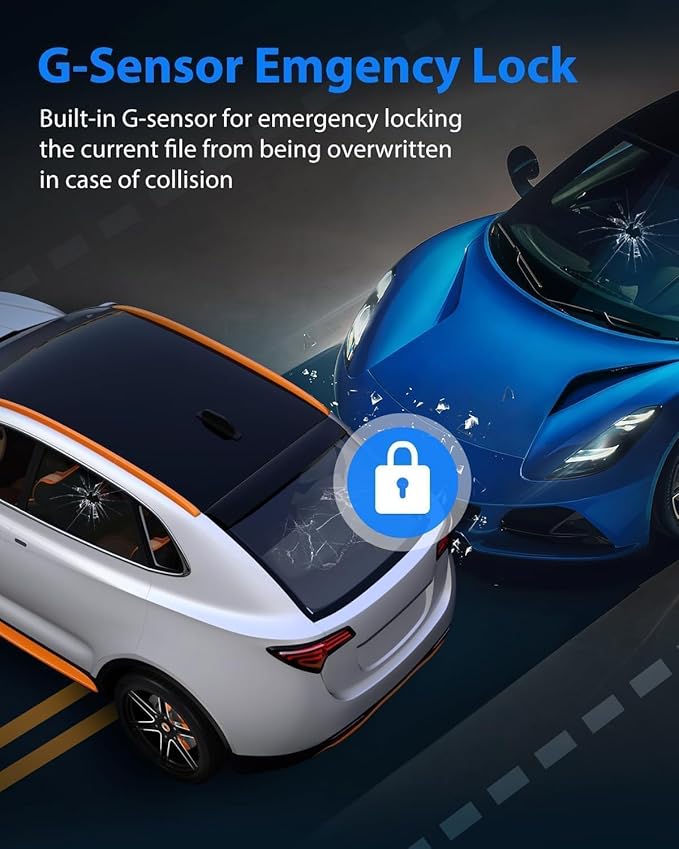 Dash Cam Front and Inside,Dashcams for Cars with 64G Card Traffic Recorder IR Night Vision Loop Recording G-Sensor 24Hr Parking Traffic Recorder(Front/Inside+64G)