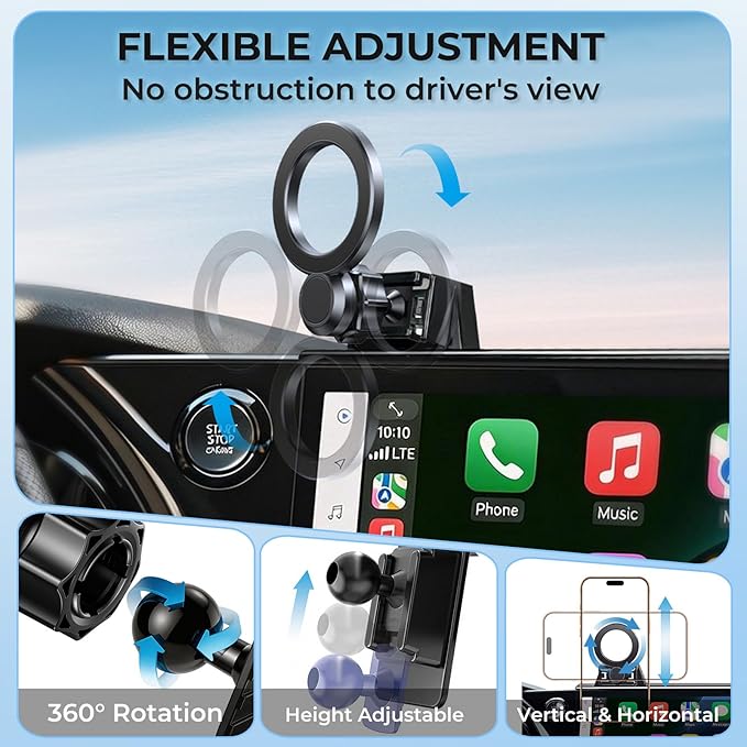 Car Phone Holder for Lexus RX RX350/RX350h/RX500h 2026 2025 2024 2023 (Only for 14-Inch Screen) 360° Rotation Magnetic Cell Phone Mount, Compatible with Magsafe, Does Not Affect Air Vent