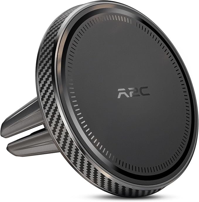 A2C Slim Magnetic Phone Holder for Car, Rental Car Essentials for Travel, No Assembly, Compact, One-Hand Operation, Easy Removal, Reusable, Upgraded Air Vent Phone Mount Compatible with MagSafe iPhone