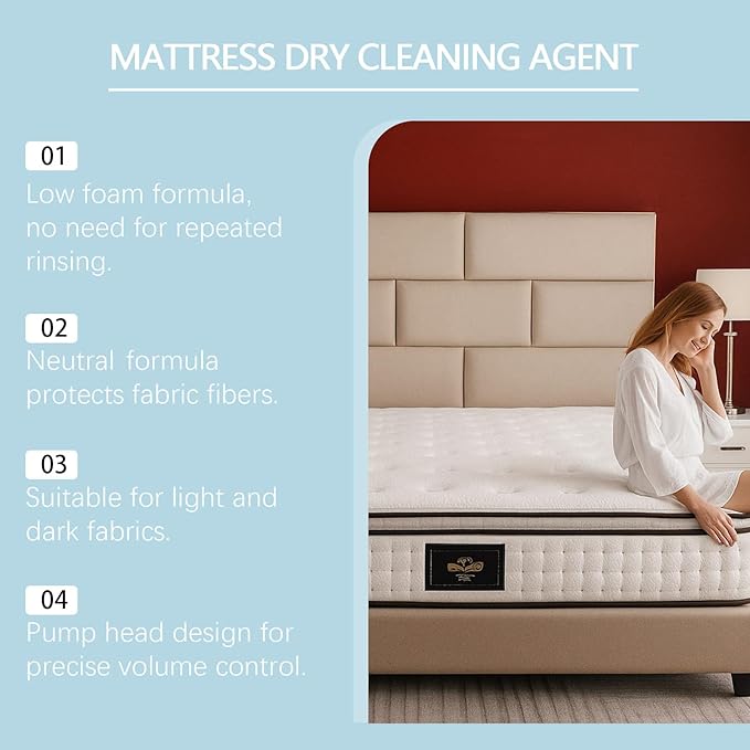 Powerful Mattress Yellow Stain Cleaner, Carpet Stain Remover, Urine Stains Remover for Mattress, Fabric Car Seat Cleaner, Oil Stains Removers for Clothes, No-Scrub Foam for Beds Sofa & Couch (2)