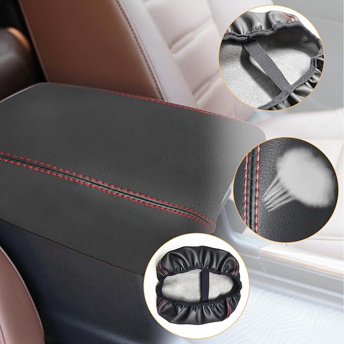 Compatible with Center Console Armrest Cover for Honda CRV 2017 2018 2019 2020 2021 Leather Arm Rest Storage Box Lids Cushion Protector Pad