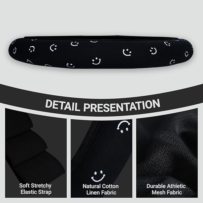 Soft Cloth Steering Wheel Cover Cute Black Fabric Car Wheel Covers Breathable Washable Car Accessory Cool in Summer Universal 14.5 15 Inch