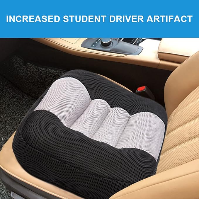 Srutirbo Car Booster Seat Cushion Raise The Height for Short People Driving Hip (Tailbone) and Lower Cack Fatigue Relief Suitable for Trucks, Cars, SUVs, Office Chairs, Wheelchairs (Pure Black)