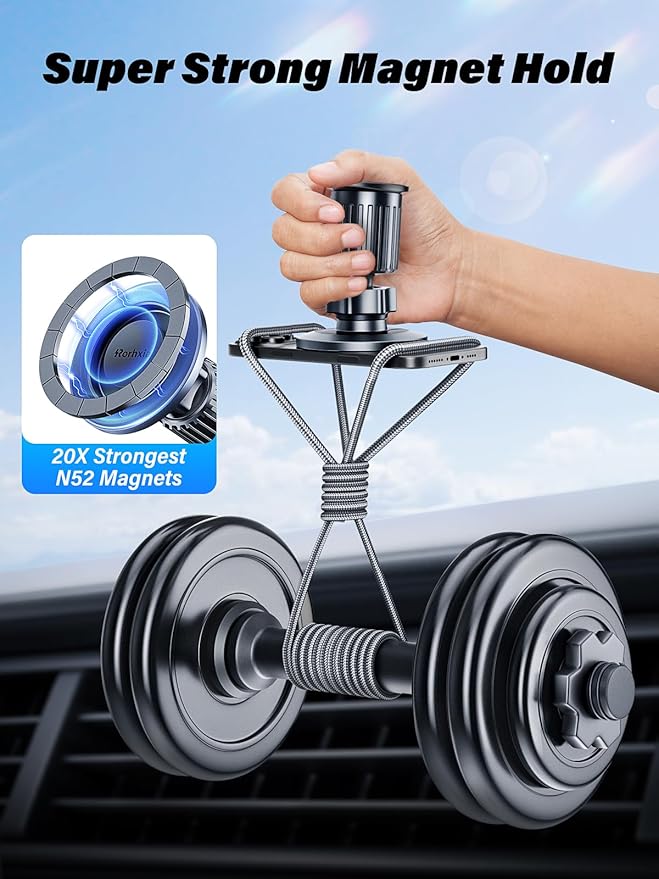 [Military-Grade] Magnetic Phone Holder for Car [Upgraded Strongest Magnet Power] Car Magnet Phone Mount, Air Vent Hands-Free Mag-Safe Cell Phone Holder Fit for iPhone 16 15 14 13 Pro Plus Max
