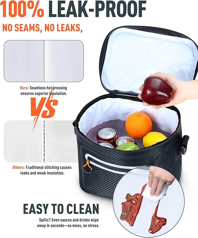 Soft-Sided Cooler Bag, 7/16/30 Can Insulated Lunch Box, Waterproof, Leak-Proof, Portable Lunch Bag for Work, Beach, Drink, Travel, Camping, Picnic