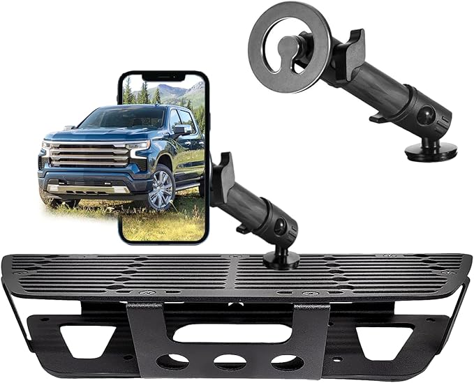 2024 2025 2026 Silverado 1500 Magnetic Phone Mount Compatible with 2019-2026 Chevy Silverado & 2019-2021 GMC Sierra Accessories Metal Cell Phone Holder Dash Platform Mount(No-Drill Installation)