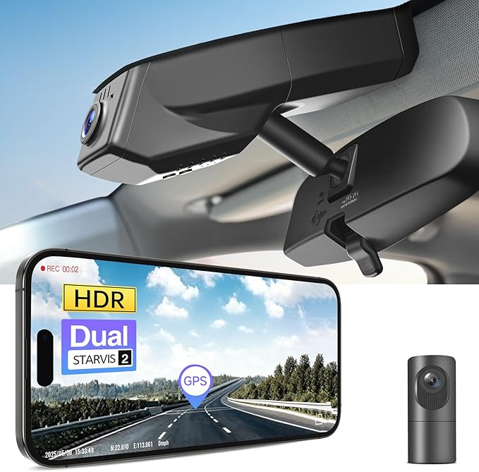 Mangoal 4K Front & 2K Rear 2 Channel HDR Dash Cam, Dual STARVIS 2 IMX678 IMX675 Fit for Chevy Silverado 1500 2019-2021, 1500 Limited 2022 and HD 2020-2023 (Model B), 5GHz WiFi, GPS, 128GB