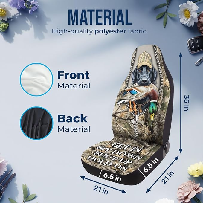 GENANY Duck Hunting Car Seat Covers Set of 2, Breathable Front Seat Covers for Truck Sedan SUV, Camouflage Car Accessories, Duck Hunting Gift for Women Men
