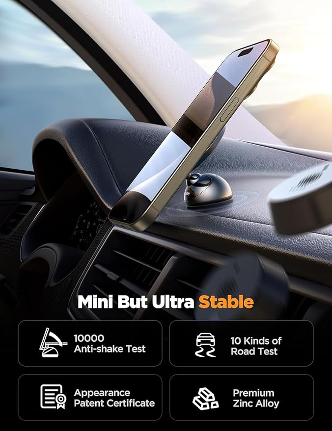 JOYROOM for MagSafe Car Mount, [Stronger Magnet] Magnetic Phone Holder for Car, All-Metal Magnet iPhone Car Holder for Dash, Fit for iPhone 15 14 13
