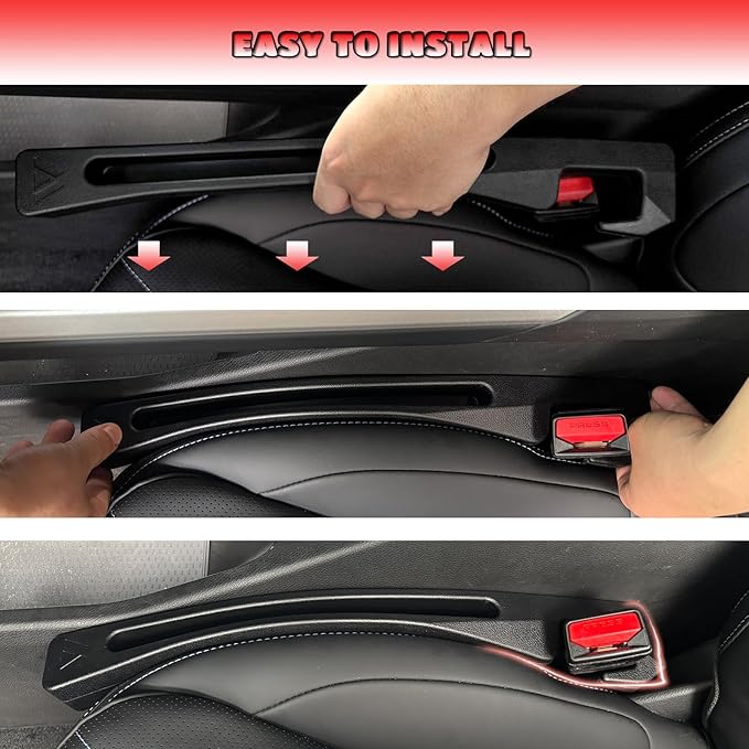 Toyota Tacoma Seat Gap Filler, Car Seat Gap Filler Organizer Stop Things from Dropping Customized Interior Accessories for Toyota Black, 2 Pack