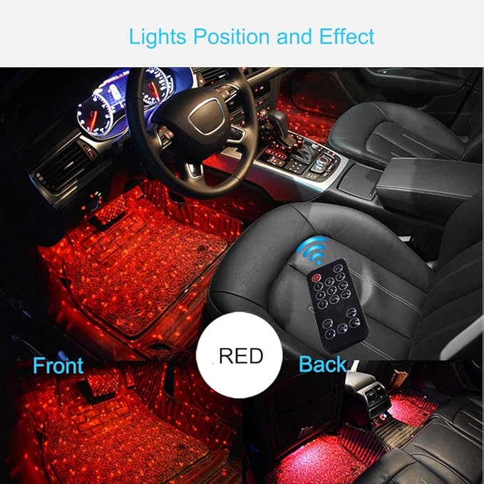 Car Interior Atmosphere Lights, USB Plug-in Romantic Stars Lights for Cars, DC 12V