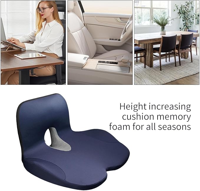 Chair Cushion - Car Seat Cushion with Back Support Pillow for Ergonomic Comfort, Non Slip with Memory Foam Relief, Lumbar Support Pad for Hips Women Men Office Travel Driving Home Car Use