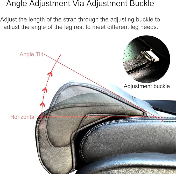 Car Leg Extender Leg Support Cushion for Car Driver Seat Office Chair, Universal Car Seat Extender Pad Leg Support Pillow for Cars Buses Trains Office Home (Black)