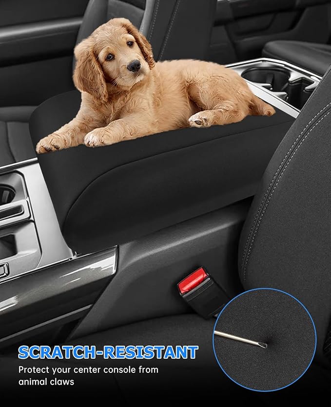 INTGET Center Console Cover for 2025 2026 Ford F150 Accessories Interior 2021 2022 2023 2024 Car Middle Arm Rest Armrest Lid Seat Cover Protector Elbow Cushion Pad (Neoprene, 2021-2026)