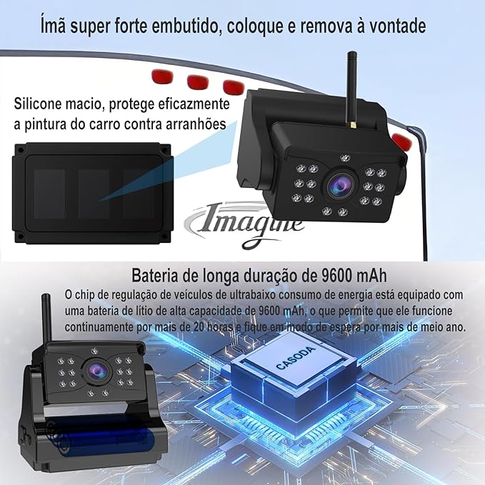 Wireless Backup Camera, Ultra Strong WiFi Signal Clear Picture Magnetic Rechargeable Rear view Reverse Back up Camera for Hitch Towing Gooseneck Travel Boat Horse Trailer Truck Camper RV Pickup iPhone