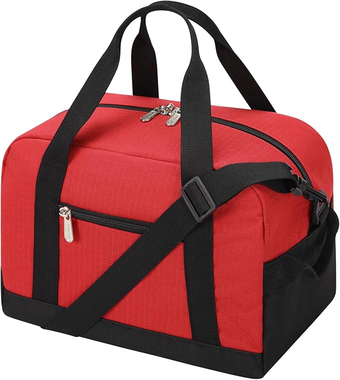 Small Gym Bag Carry On Bag - 12 in Mini Duffle Bag Lightweight for Overnight Travel（Red)